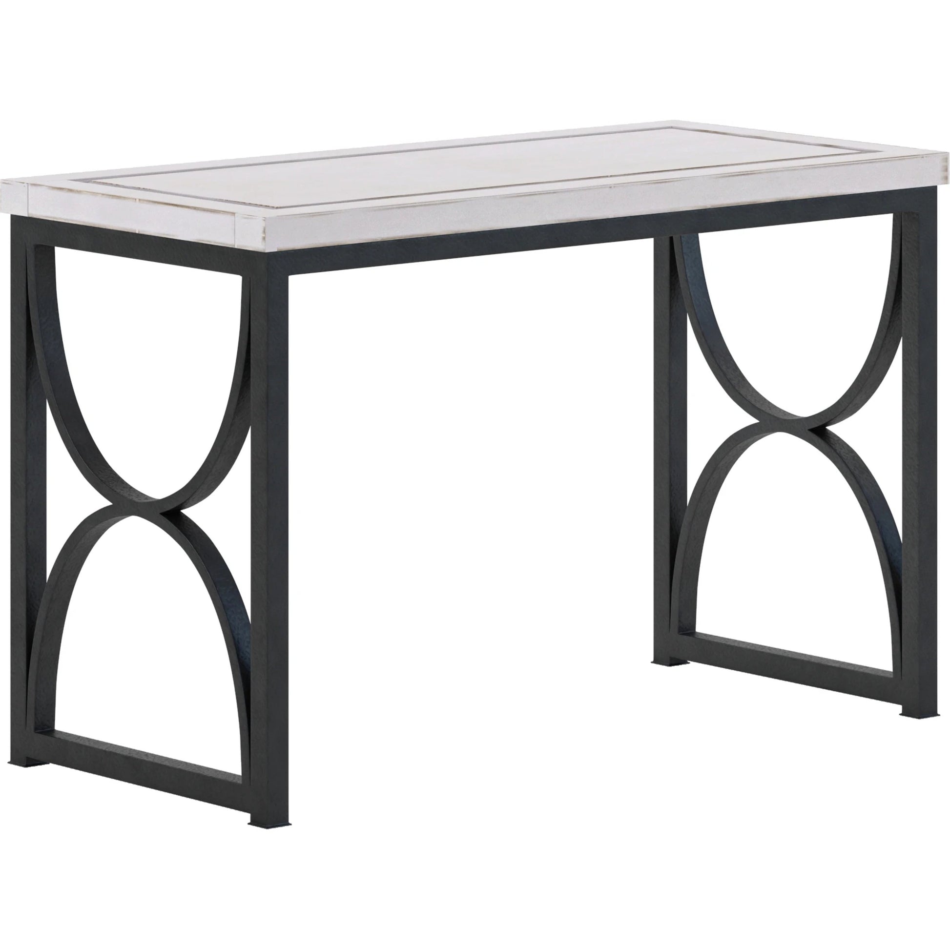 Alcove Metal End Table by A.R.T. Furniture in belgian ivory, burnished brass. Made from acacia solids, maple veneers, iron in a modern style.