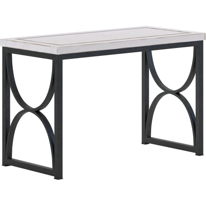 Alcove Metal End Table by A.R.T. Furniture in belgian ivory, burnished brass. Made from acacia solids, maple veneers, iron in a modern style.