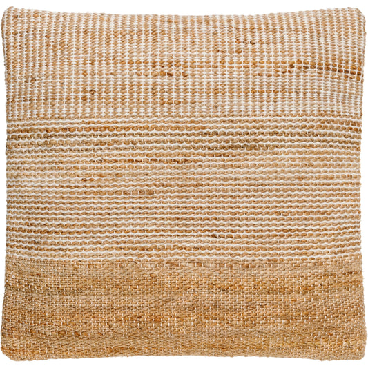 Salem Pillow - 479633 by Surya in beige, sandstone, ivory, wheat. Made from front: 60% jute, 30% wool, back: 100% cotton in a modern style.