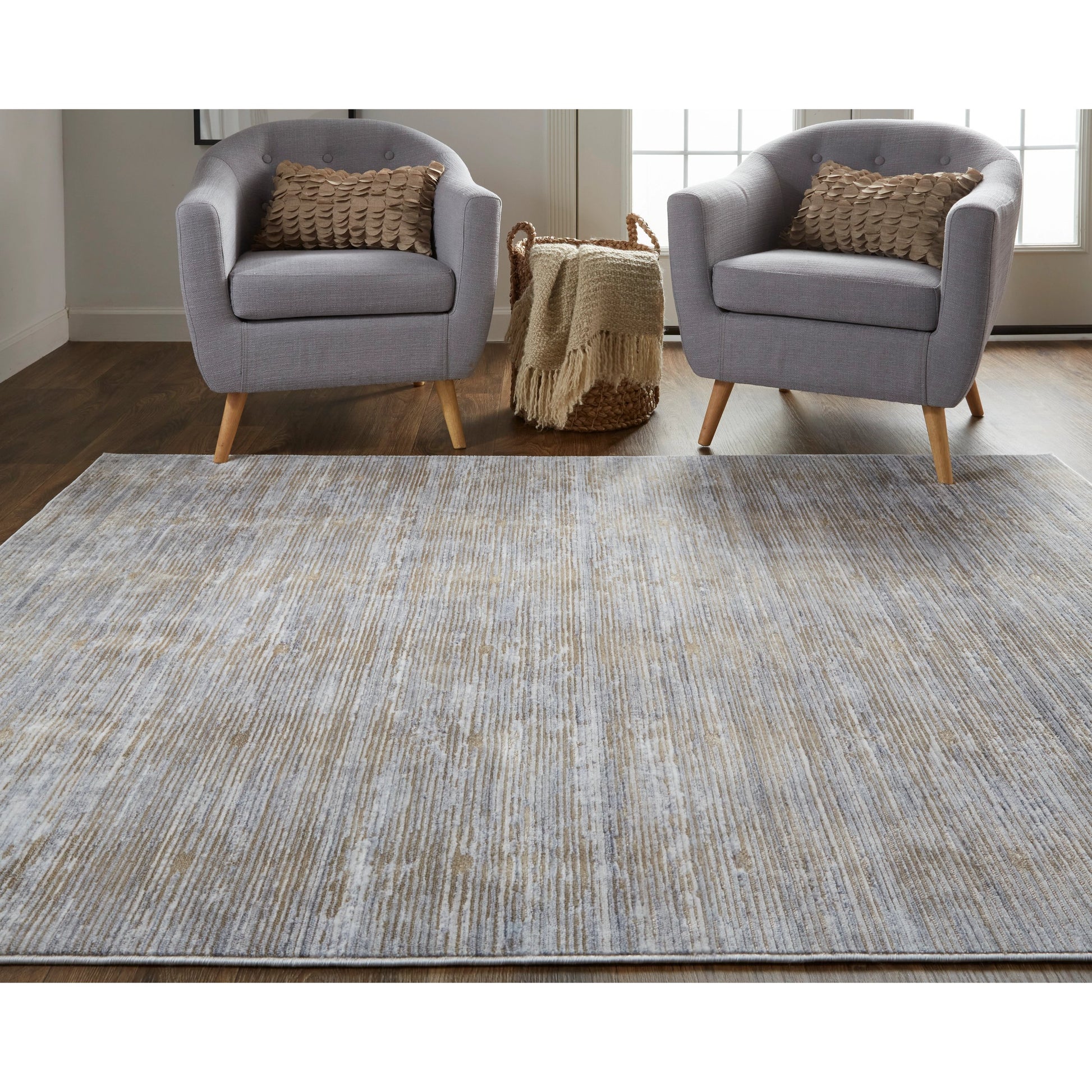 Laina Transitional Rug - 39GAF by Feizy in taupe, silver, tan. Made from unique in a unique style.
