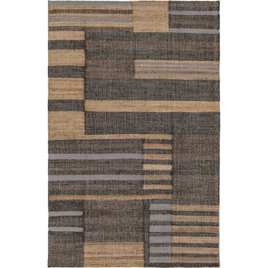 Seaport Rug - 15562 by Surya in gray, dark brown, dark green, tan. Made from 50% jute, 50% viscose in a unique style.