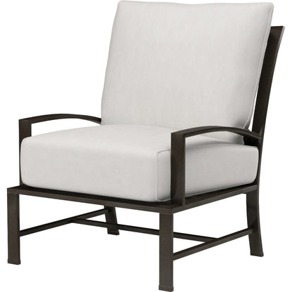 La Outdoor Jolla Club Chair by Sunset West in espresso. Made from aluminum in a modern style.