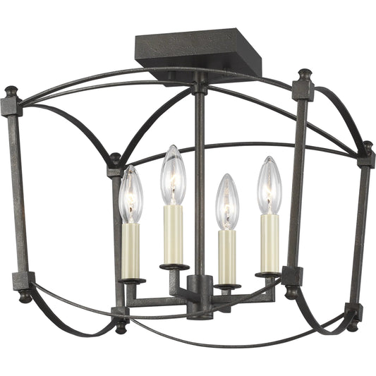 001 S-344927 | Primary Silo | Thayer Semi-Flush Mount by Generation Lighting. Made from steel in a transitional style.