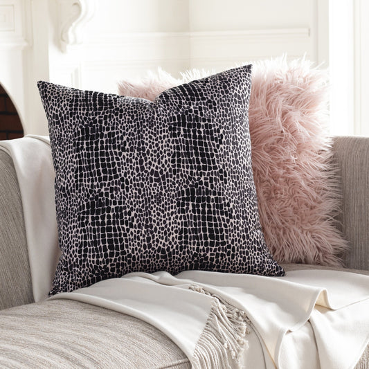 Safari Pillow - 34051 by Surya in black, blush. Made from 100% polyester in a modern style.