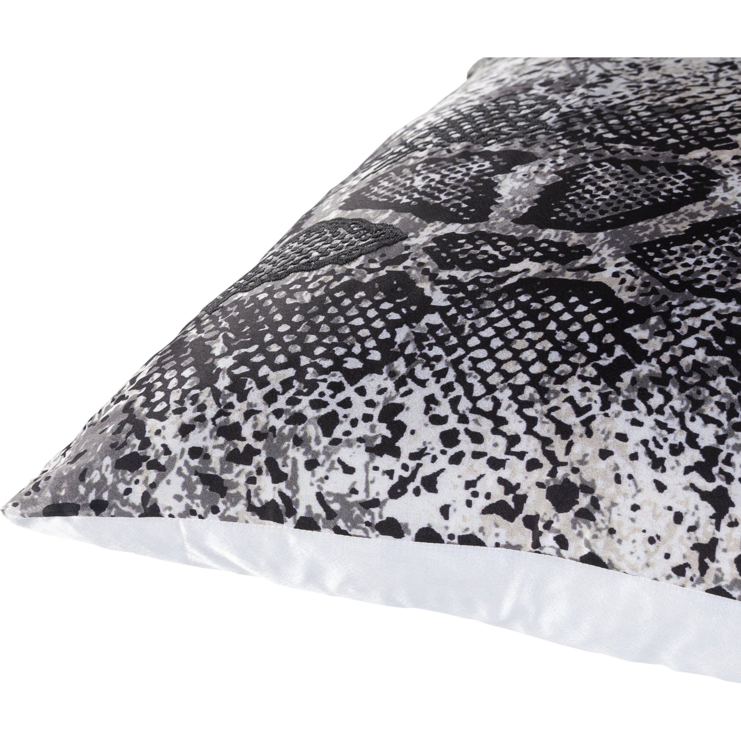 004 SI-1864319,SI-1864320,SR-881060,SR-881061 | Closeup | Safari Pillow - 17824 by Surya in black, charcoal, white, light beige. Made from 100% polyester in a modern style.