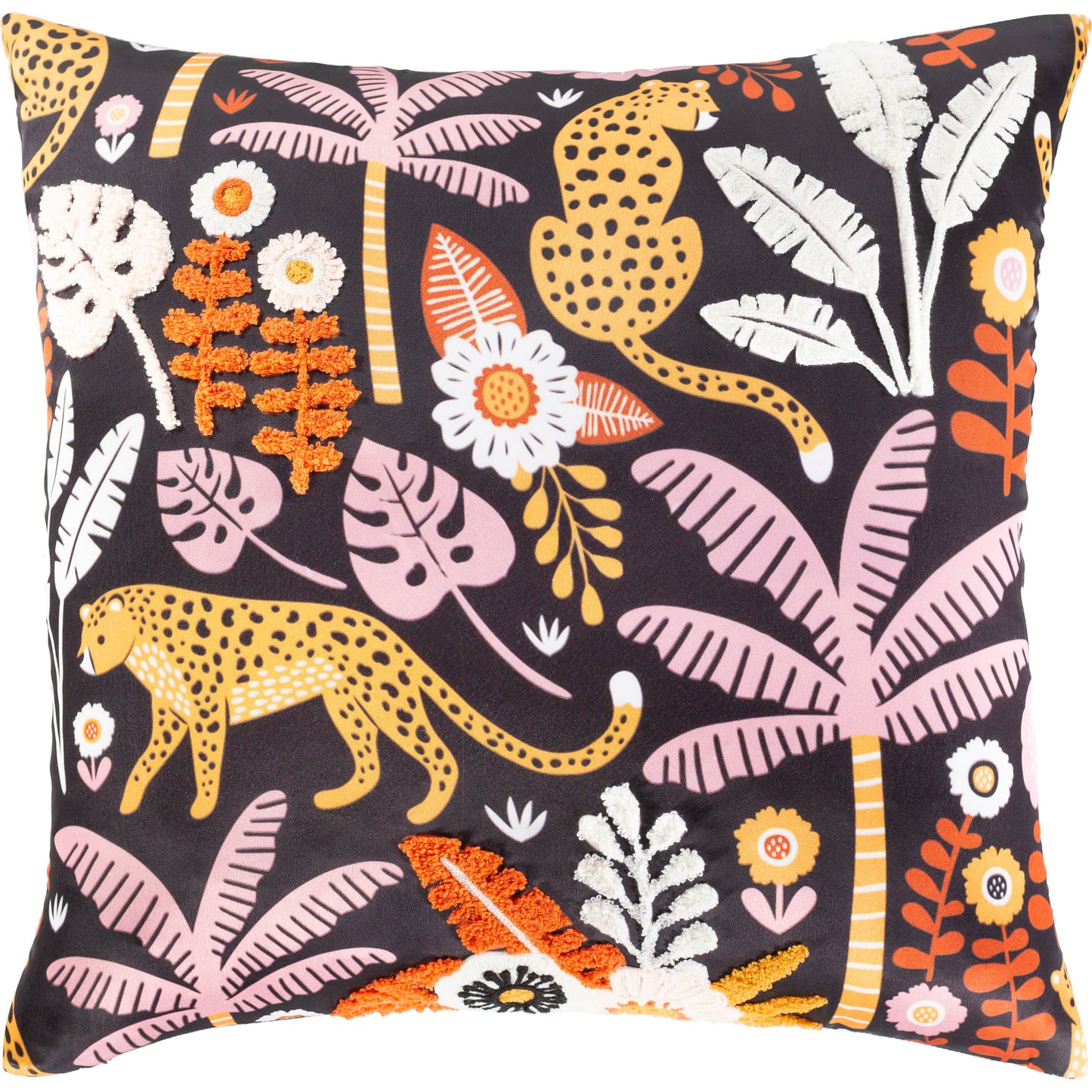 001 SI-1890035,SI-1890036,SI-1890037,SI-1890038 | Primary Silo | Safari Pillow - 32567 by Surya in black, pale pink, mustard, burnt orange, ivory, blush. Made from 100% polyester in a eclectic & global style.