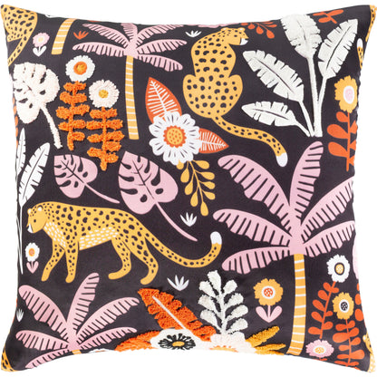 Safari Pillow - 32567 by Surya in black, pale pink, mustard, burnt orange, ivory, blush. Made from 100% polyester in a eclectic & global style.