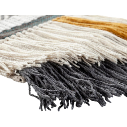 Saiful - 25854 by Surya in charcoal, light beige, cream, black, mustard, dark brown. Made from 70% wool, 20% polyester, 10% cotton in a eclectic & global style.