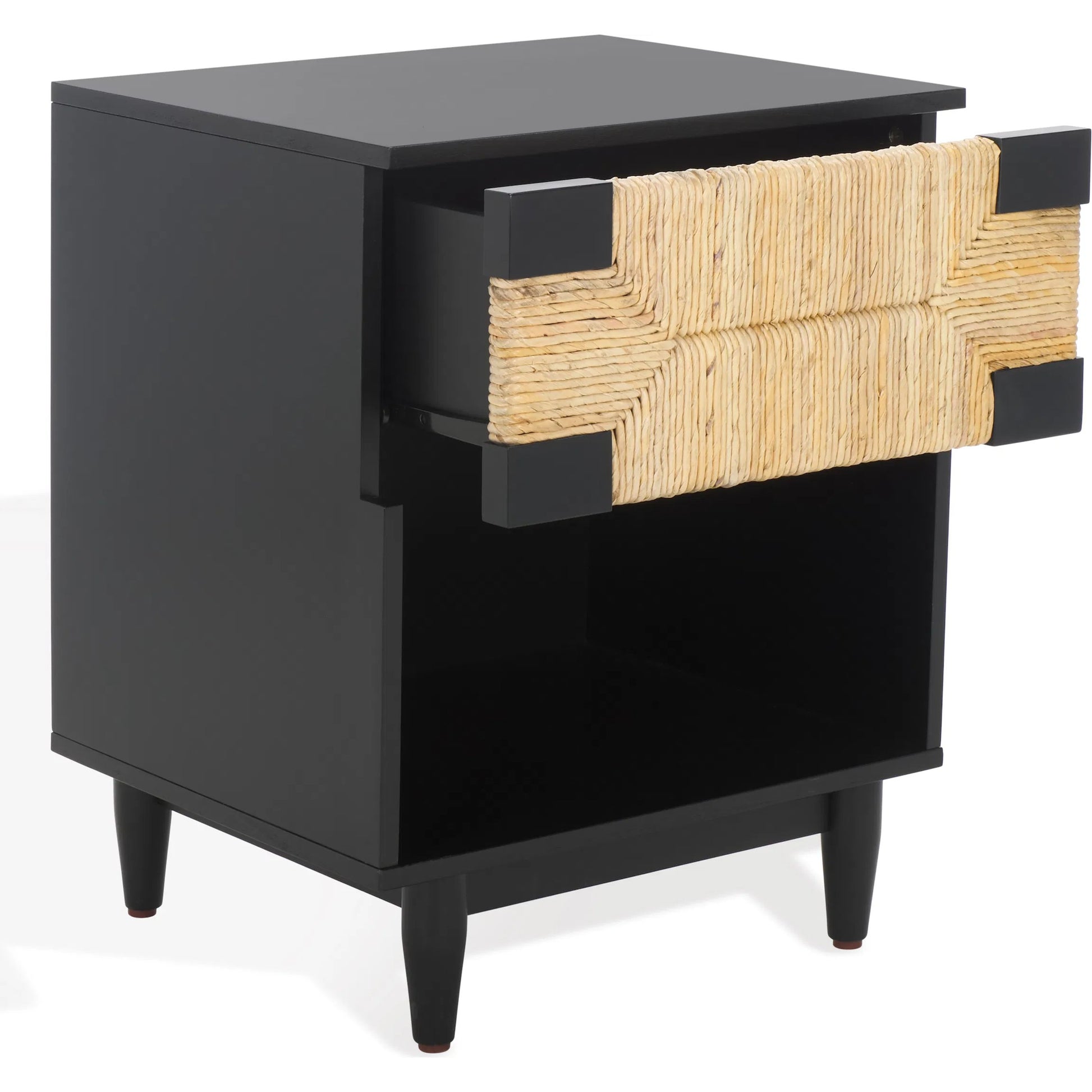 Bremer Banana Stem 1-DRAWER Nightstand by HedgeApple Essentials. Made from mahogany wood, albasia veneer, manufactured wood in a rustic style.