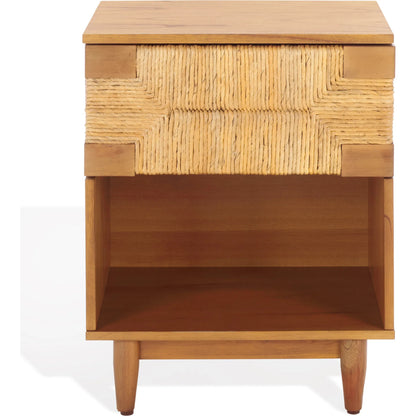 Bremer Banana Stem 1-DRAWER Nightstand by HedgeApple Essentials. Made from mahogany wood, albasia veneer, manufactured wood in a rustic style.