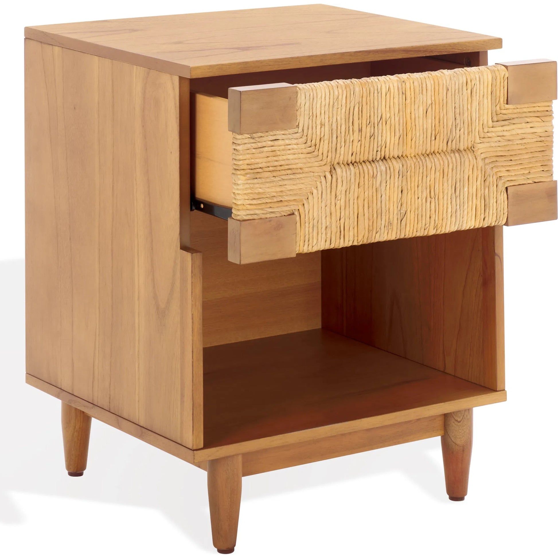 Bremer Banana Stem 1-DRAWER Nightstand by HedgeApple Essentials. Made from mahogany wood, albasia veneer, manufactured wood in a rustic style.