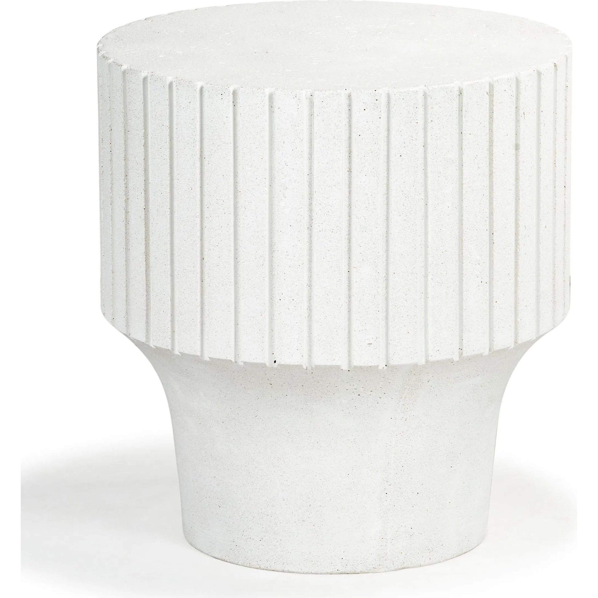 Ohio Round Accent Table by HedgeApple Essentials in ivory. Made from cast gfrc concrete in a modern style.