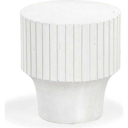 Ohio Round Accent Table by HedgeApple Essentials in ivory. Made from cast gfrc concrete in a modern style.