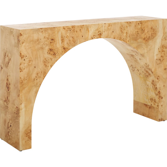 Moffat Burled Mappa Console Table by HedgeApple Essentials. Made from mdf in a unique style.