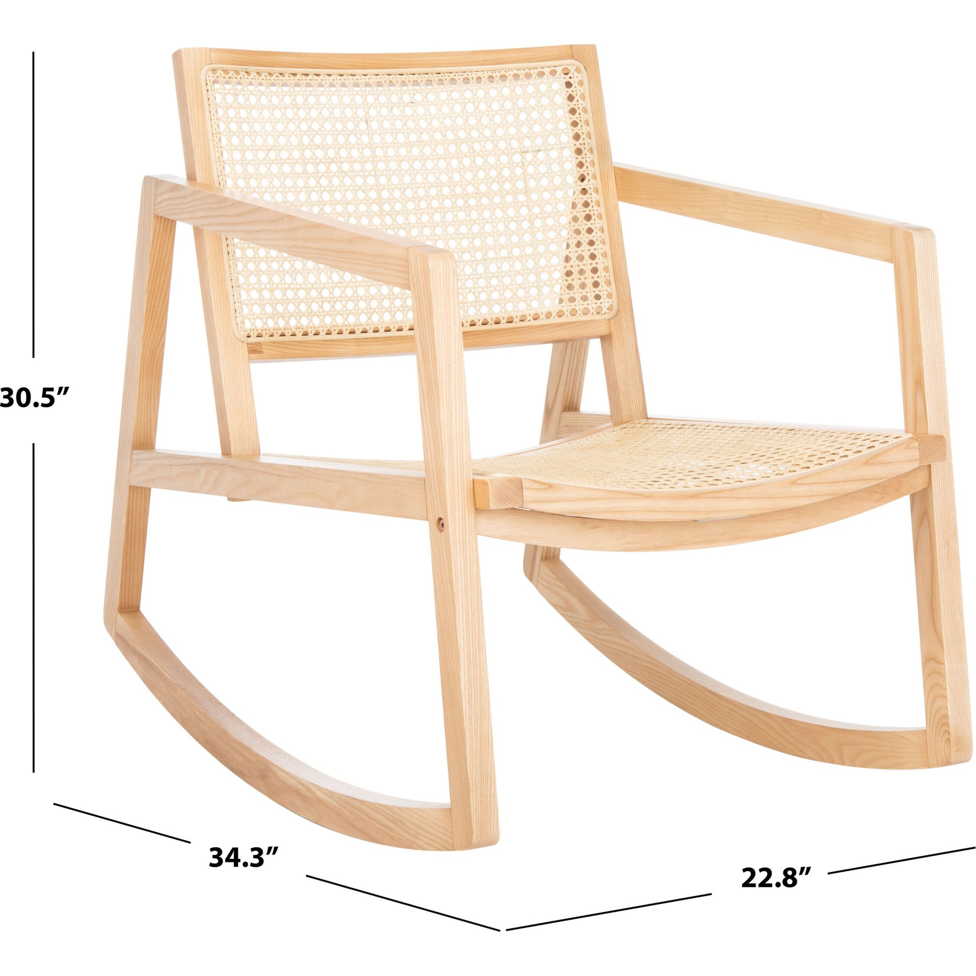 Edmonson Rattan Rocking Chair by HedgeApple Essentials. Made from wood, rattan in a coastal style.