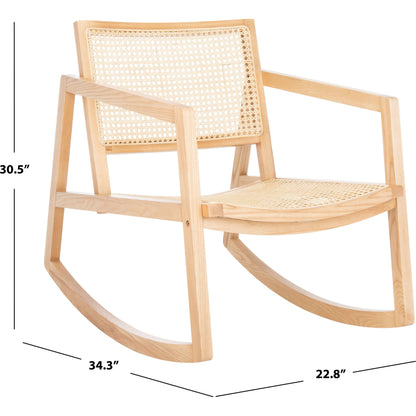 Edmonson Rattan Rocking Chair by HedgeApple Essentials. Made from wood, rattan in a coastal style.