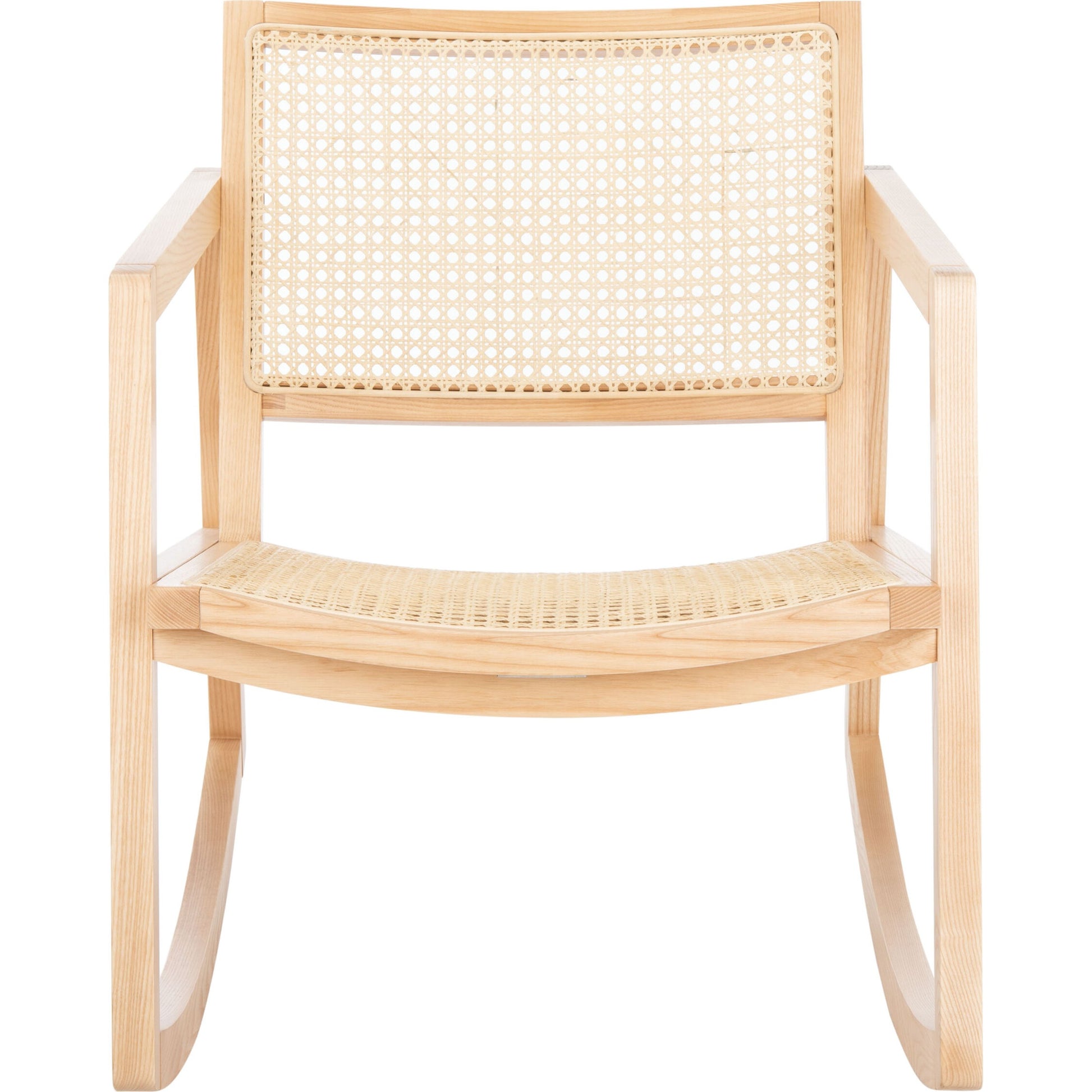 Edmonson Rattan Rocking Chair by HedgeApple Essentials. Made from wood, rattan in a coastal style.