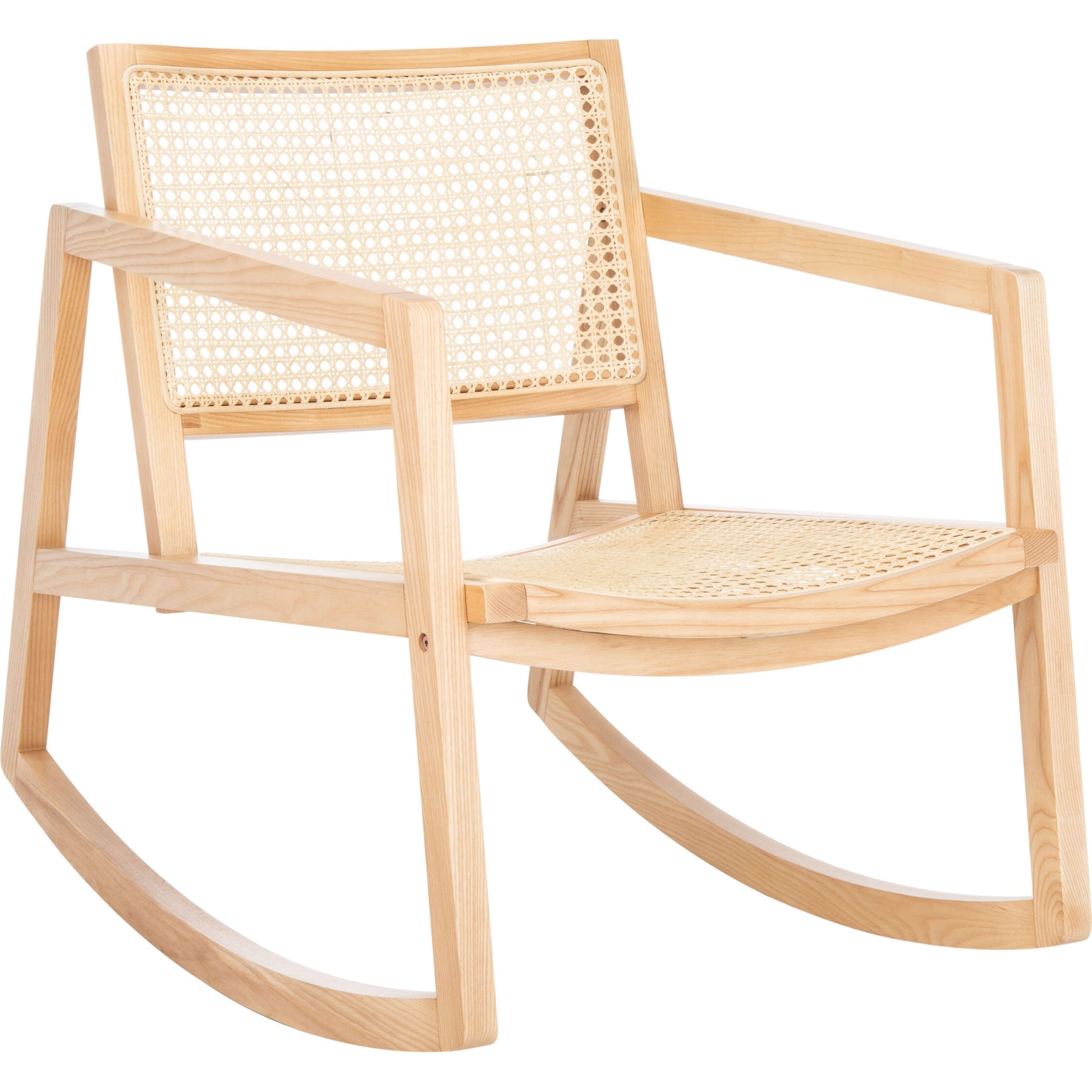 Edmonson Rattan Rocking Chair by HedgeApple Essentials. Made from wood, rattan in a coastal style.