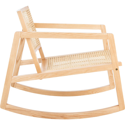 Edmonson Rattan Rocking Chair by HedgeApple Essentials. Made from wood, rattan in a coastal style.