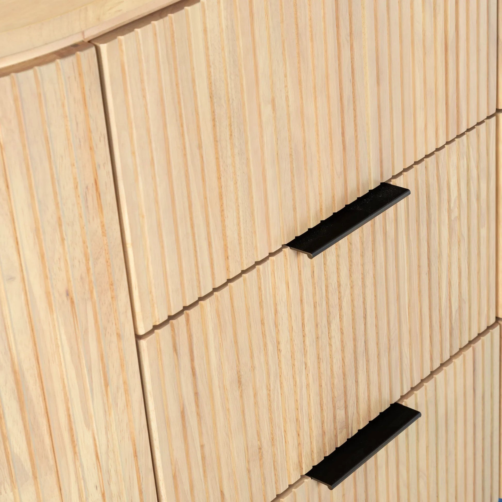 Berkshire Fluted 6 Drawer Dresser by HedgeApple Essentials. Made from rubberwood, veneer, manufactured wood, aluminum in a transitional style.