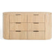 Berkshire Fluted 6 Drawer Dresser by HedgeApple Essentials. Made from rubberwood, veneer, manufactured wood, aluminum in a transitional style.