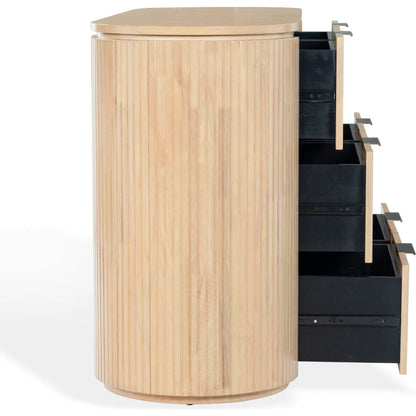 Berkshire Fluted 6 Drawer Dresser by HedgeApple Essentials. Made from rubberwood, veneer, manufactured wood, aluminum in a transitional style.