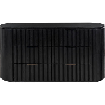 Berkshire Fluted 6 Drawer Dresser by HedgeApple Essentials. Made from rubberwood, veneer, manufactured wood, aluminum in a transitional style.
