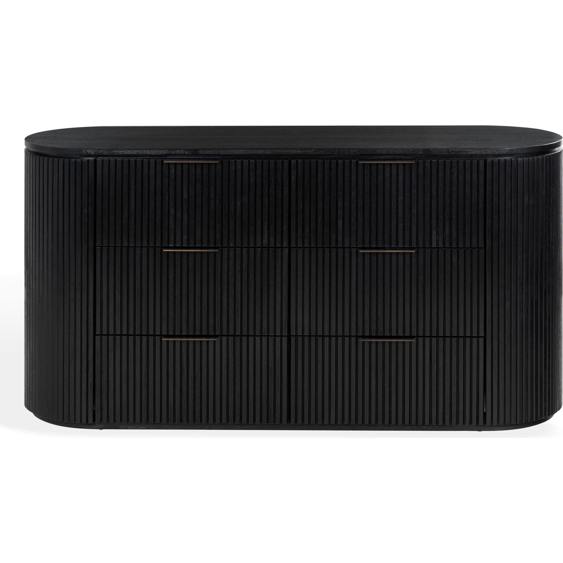 Berkshire Fluted 6 Drawer Dresser by HedgeApple Essentials. Made from rubberwood, veneer, manufactured wood, aluminum in a transitional style.