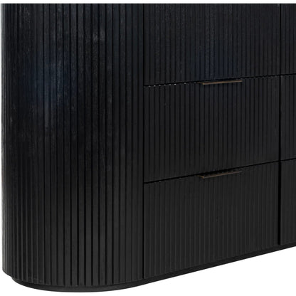 Berkshire Fluted 6 Drawer Dresser by HedgeApple Essentials. Made from rubberwood, veneer, manufactured wood, aluminum in a transitional style.