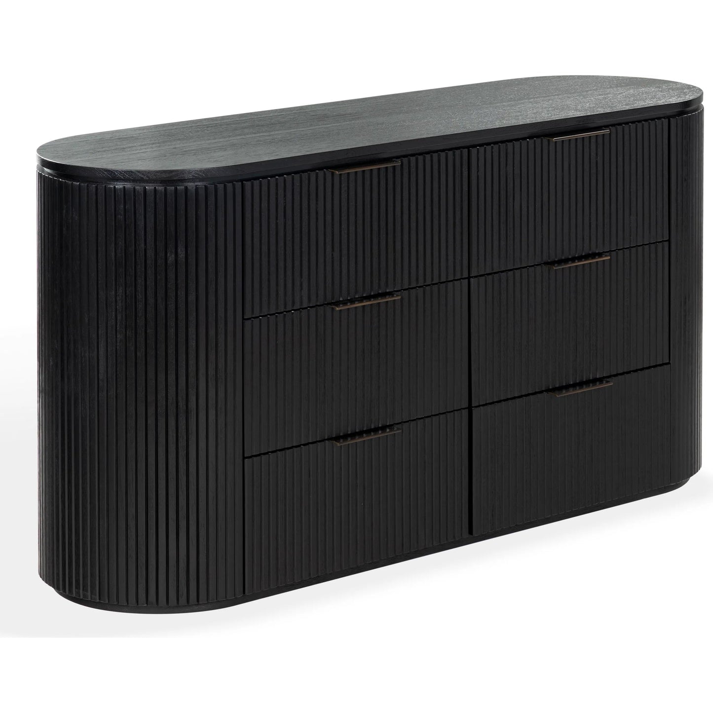 005 SI-2454161 | Additional Silo | Berkshire Fluted 6 Drawer Dresser by HedgeApple Essentials. Made from rubberwood, veneer, manufactured wood, aluminum in a transitional style.