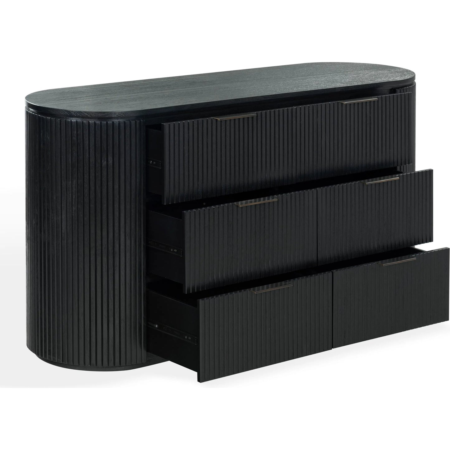 018 SI-2454161 | Additional Silo | Berkshire Fluted 6 Drawer Dresser by HedgeApple Essentials. Made from rubberwood, veneer, manufactured wood, aluminum in a transitional style.