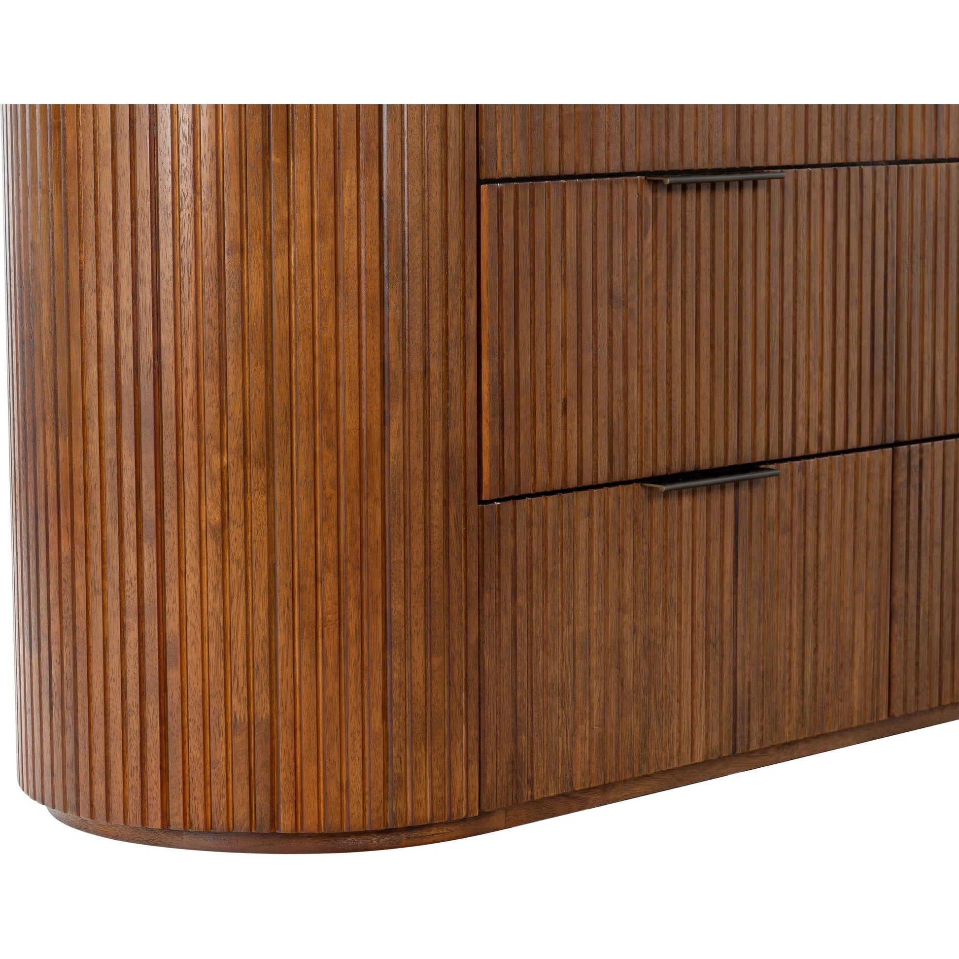Berkshire Fluted 6 Drawer Dresser by HedgeApple Essentials. Made from rubberwood, veneer, manufactured wood, aluminum in a transitional style.