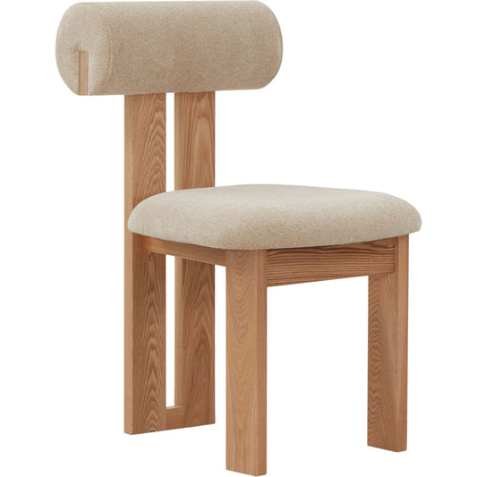 Coamo Boucle Dining Chair by HedgeApple Essentials. Made from ashwood, plywood boucle (100% polyester) ca foam in a unique style.