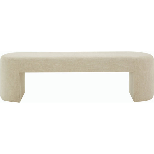 Mecklenburg Upholstered Bench by HedgeApple Essentials in beige. Made from pinewood, plywood linen (100% polyester) in a modern style.