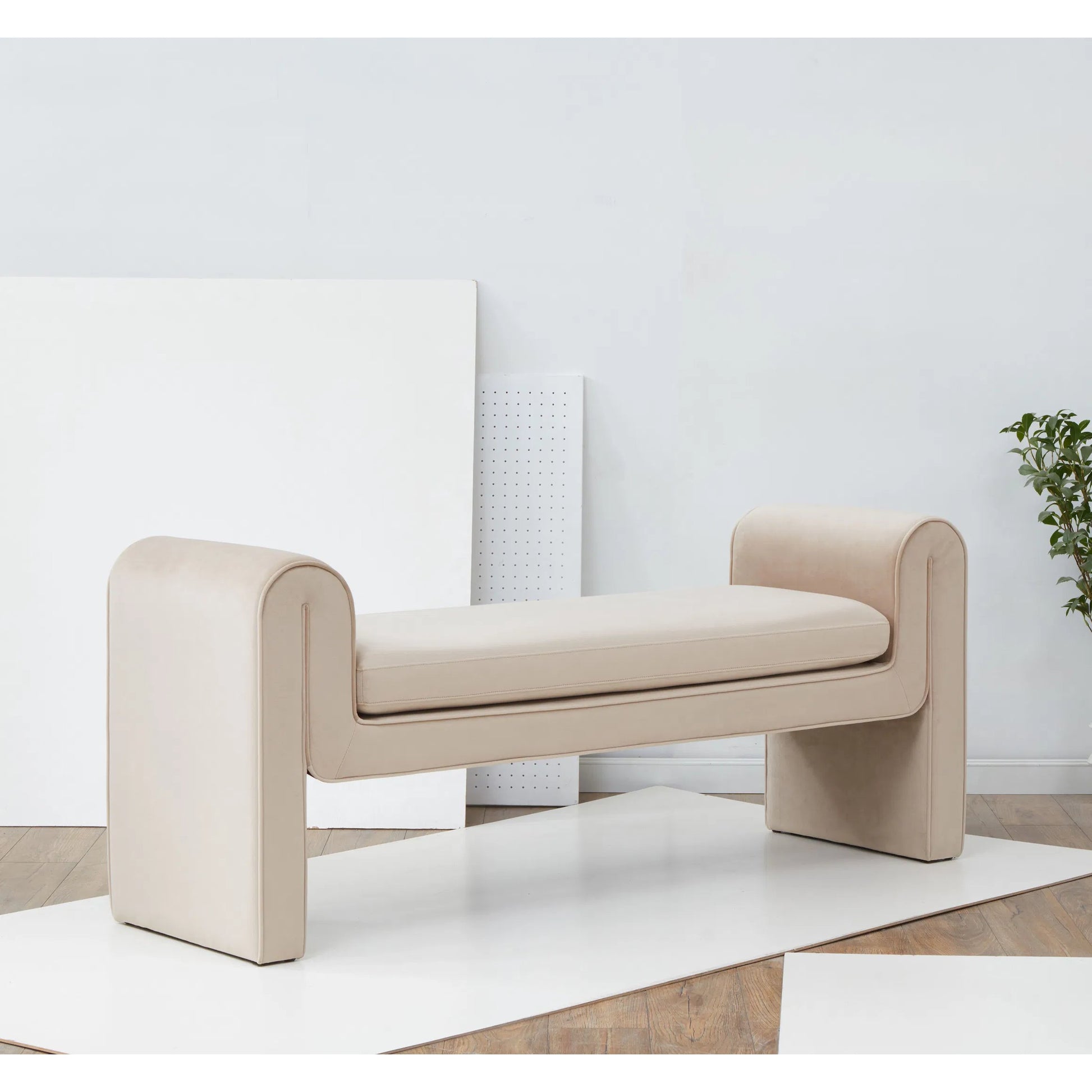 Rincon Bench by HedgeApple Essentials. Made from pinewood, plywood velvet (100% polyester) ca foam in a unique style.