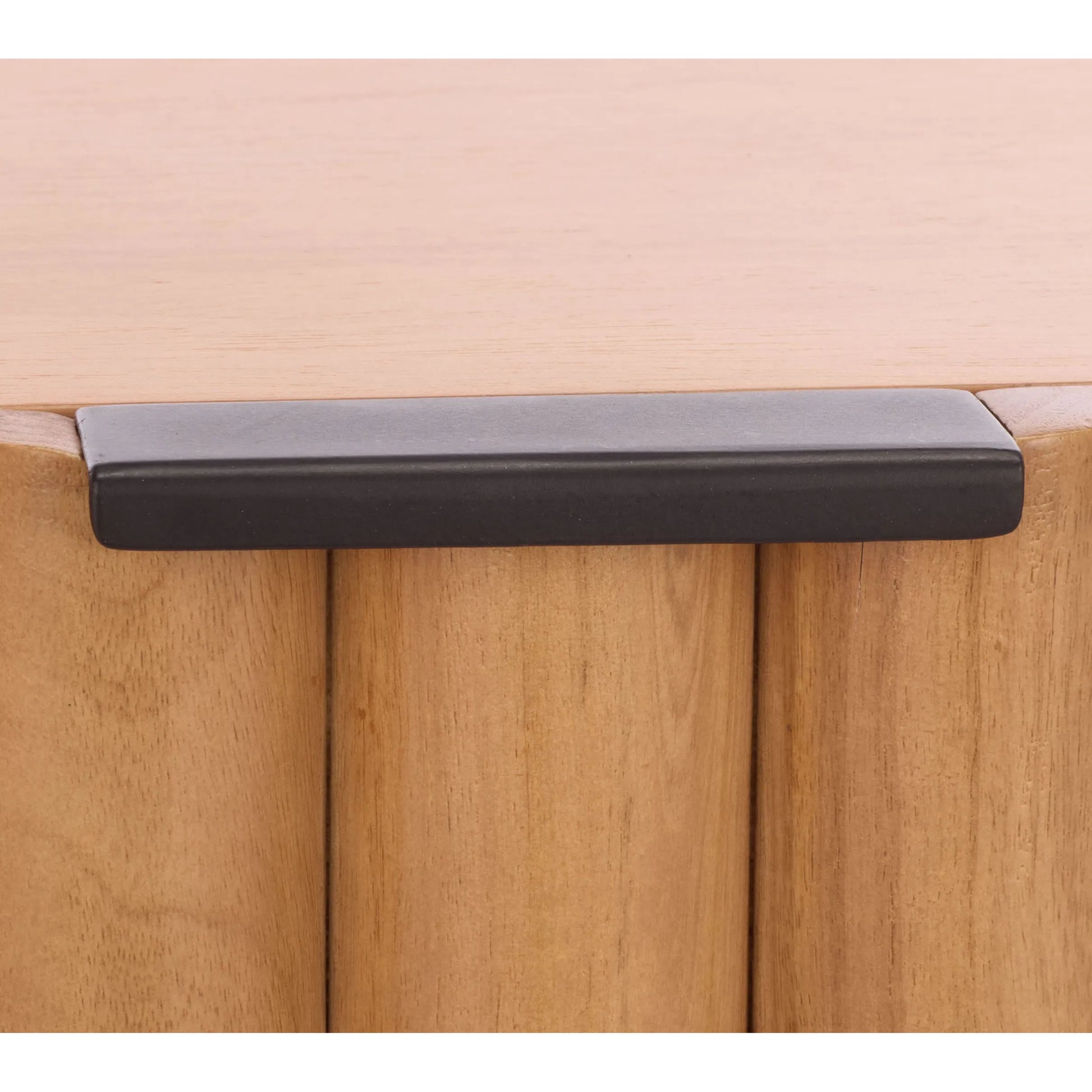 Limestone Fluted Nightstand by HedgeApple Essentials in natural, black. Made from mango wood, veneer, plywood, iron in a transitional style.