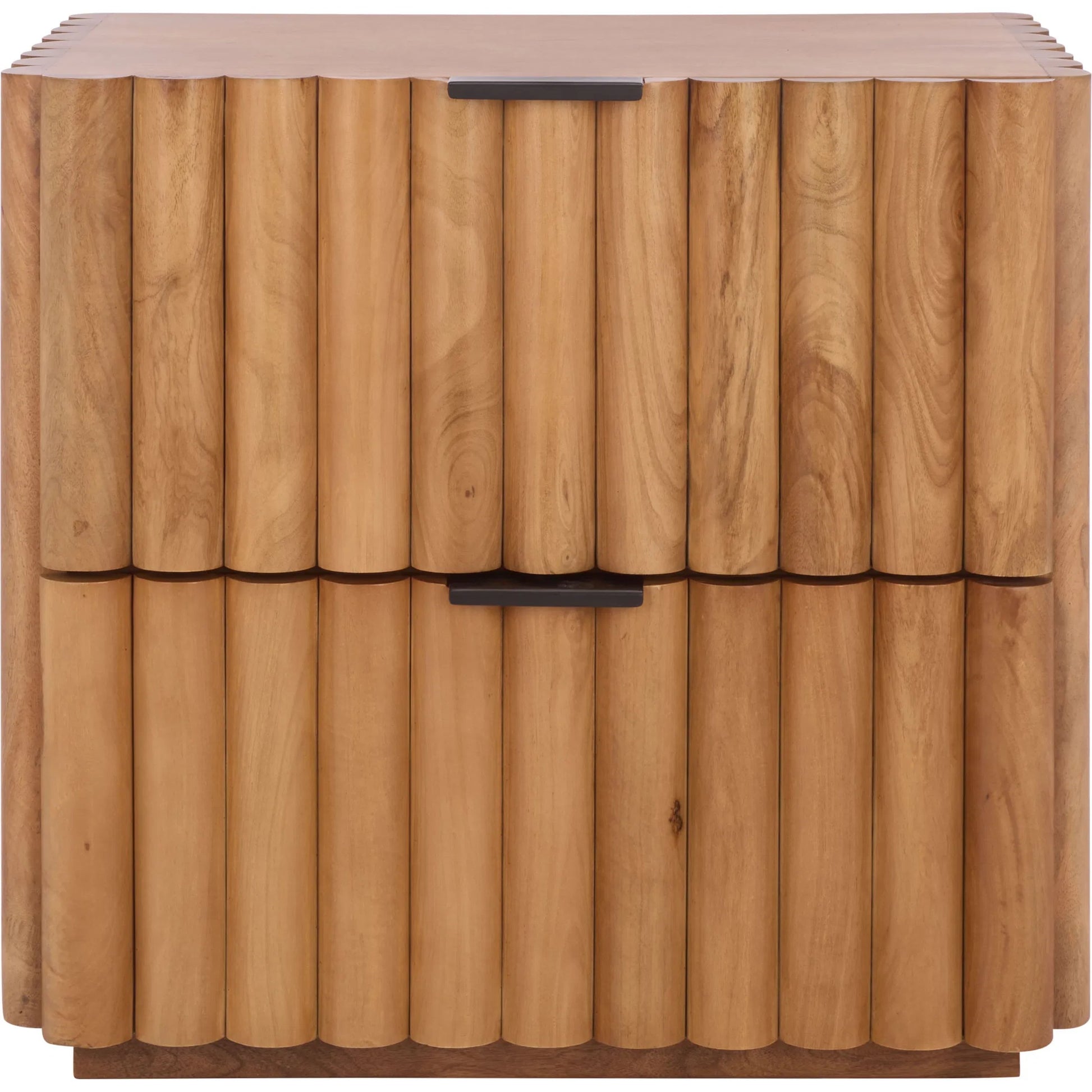 Limestone Fluted Nightstand by HedgeApple Essentials in natural, black. Made from mango wood, veneer, plywood, iron in a transitional style.
