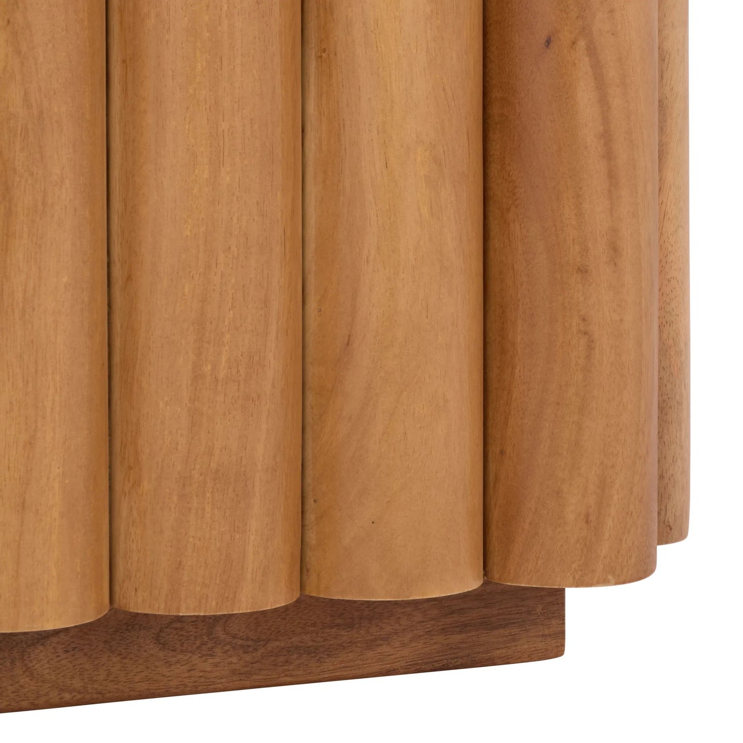 007 SI-2454182 | Closeup | Limestone Fluted Nightstand by HedgeApple Essentials in natural, black. Made from mango wood, veneer, plywood, iron in a transitional style.