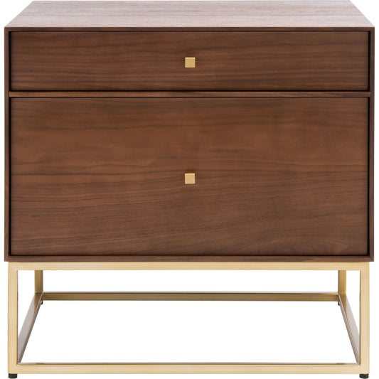 Adelyn 2 Drawer Nightstand by Safavieh. Made from wood, metal in a modern style.