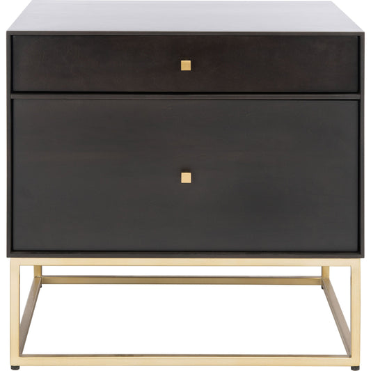 Adelyn 2 Drawer Nightstand by Safavieh. Made from wood, metal in a modern style.