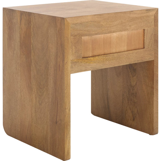 Nottoway 1 Drawer Nightstand by HedgeApple Essentials in brown. Made from mango wood mild steel in a unique style.