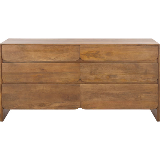 Nottoway 6 Drawer Dresser by HedgeApple Essentials in brown. Made from mango wood, mild steel in a unique style.