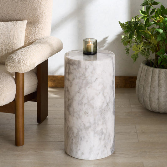 Rota Round Drink Table by HedgeApple Essentials. Made from marble in a modern style.