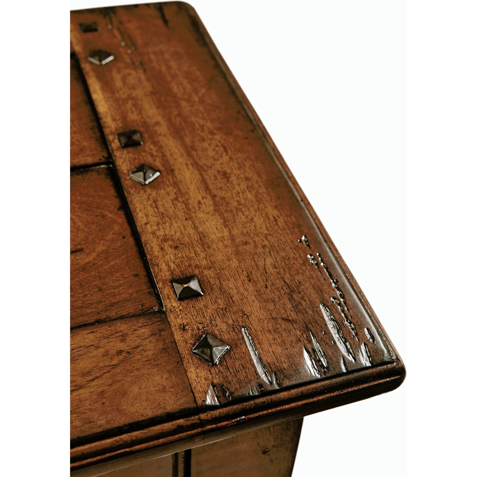 Casual Accents Walnut Accent Table by Jonathan Charles in brown and medium walnut country distressed. Made from acacia in a traditional style.