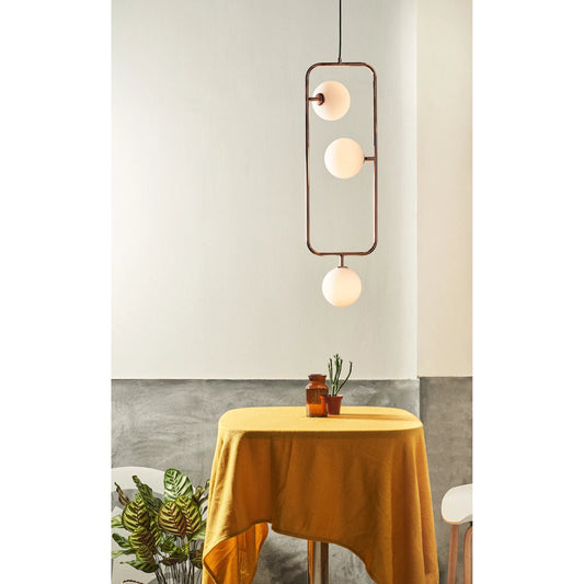 Sircle Pendant by Seed Design in copper. Made from mouth-blown glass, steel in a modern style.