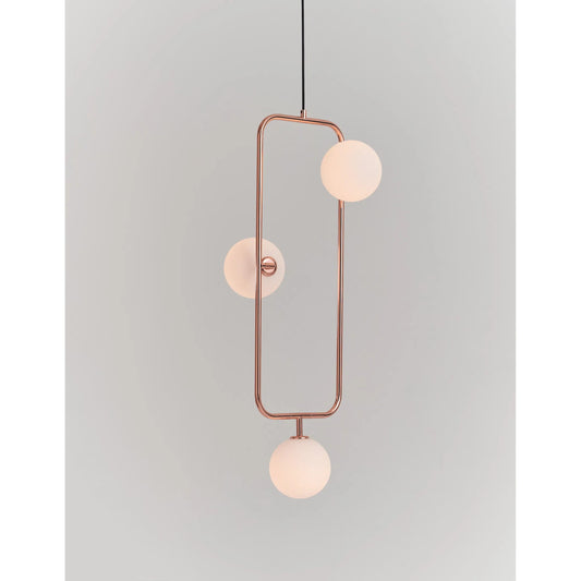 Sircle Pendant by Seed Design in copper. Made from mouth-blown glass, steel in a modern style.