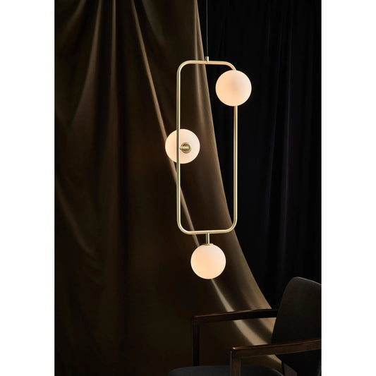 Sircle Pendant by Seed Design in champagne gold. Made from mouth-blown glass, steel in a modern style.