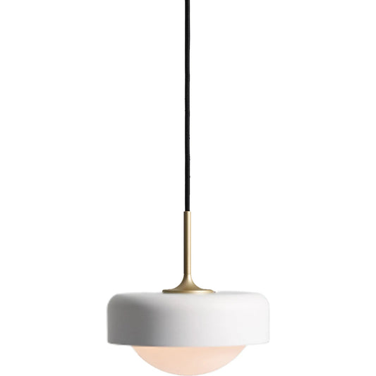 Pensee Led Pendant by Seed Design in white/ gold. Made from mouth-blown glass, steel in a modern style.