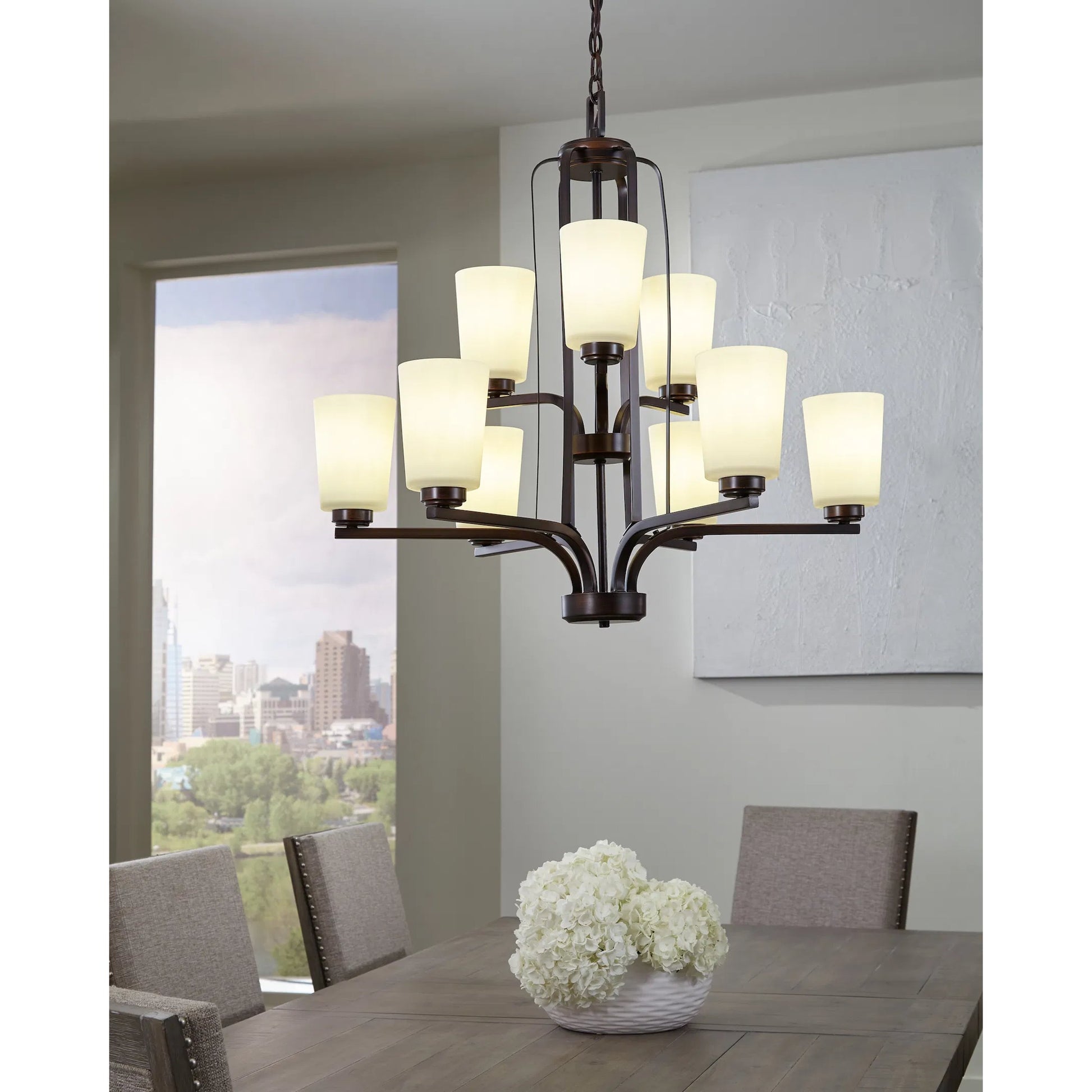 Franport Nine Light Chandelier by Visual Comfort & Co.. Made from steel in a unique style.
