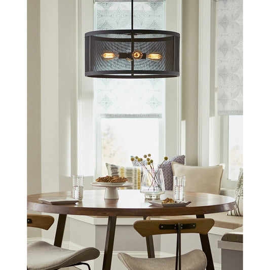 Gereon Four Light Pendant by Visual Comfort & Co. in black. Made from steel in a modern style.